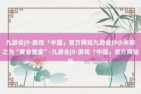 九游会j9·游戏「中国」官方网站九游会J9小米称之为“黄金宽度”-九游会j9·游戏「中国」官方网站